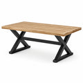 Tavolo rettangolare da esterno 180 × 90 × 75 cm in legno marrone naturale e metallo nero